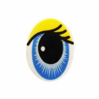 Глаза для игрушек 1,5*2,0см (черн-гол-син-желт) пара